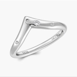 Chevron Ring with stones